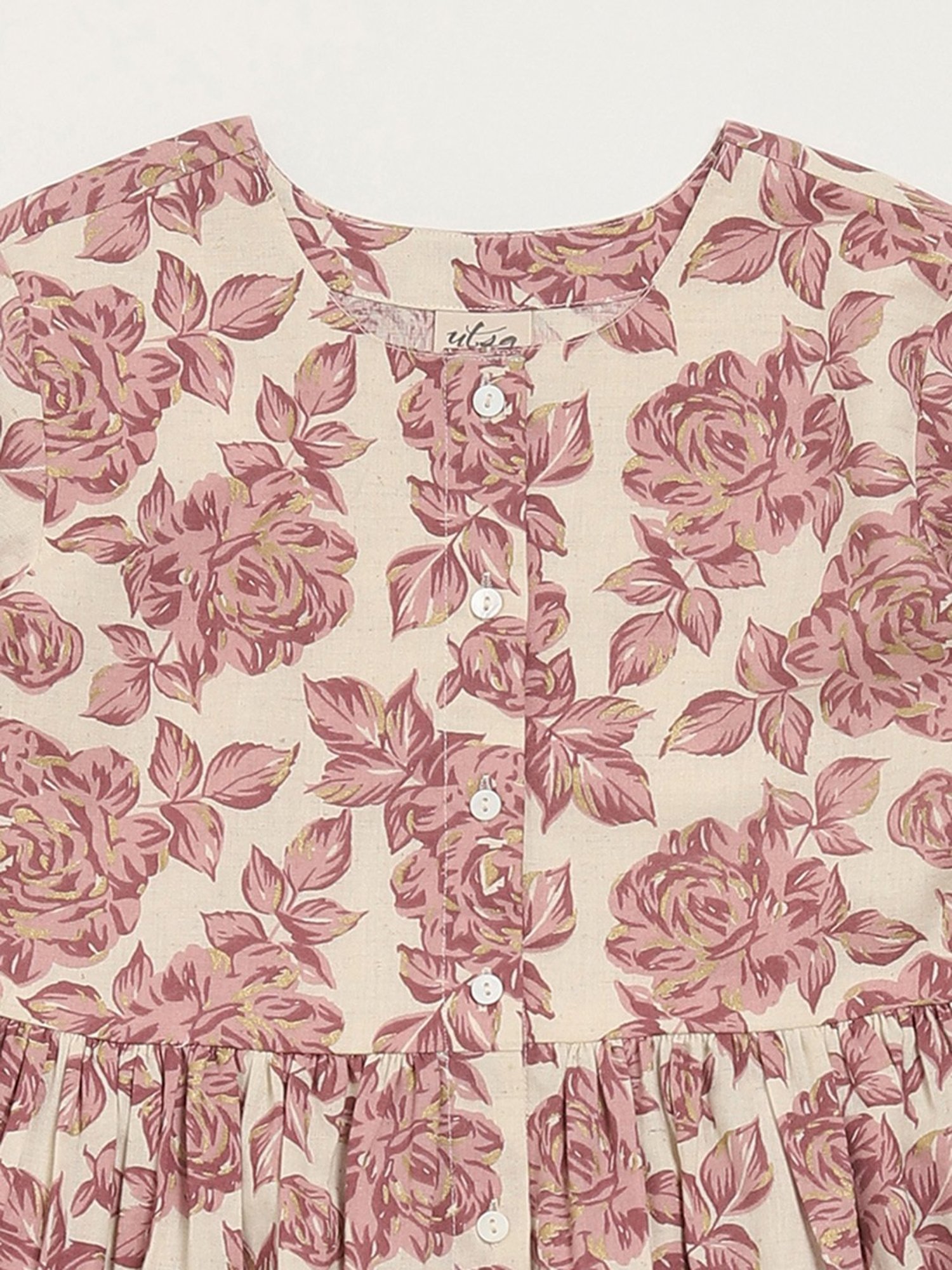 Utsa Kids by Westside Lilac Floral Print A-Line Dress