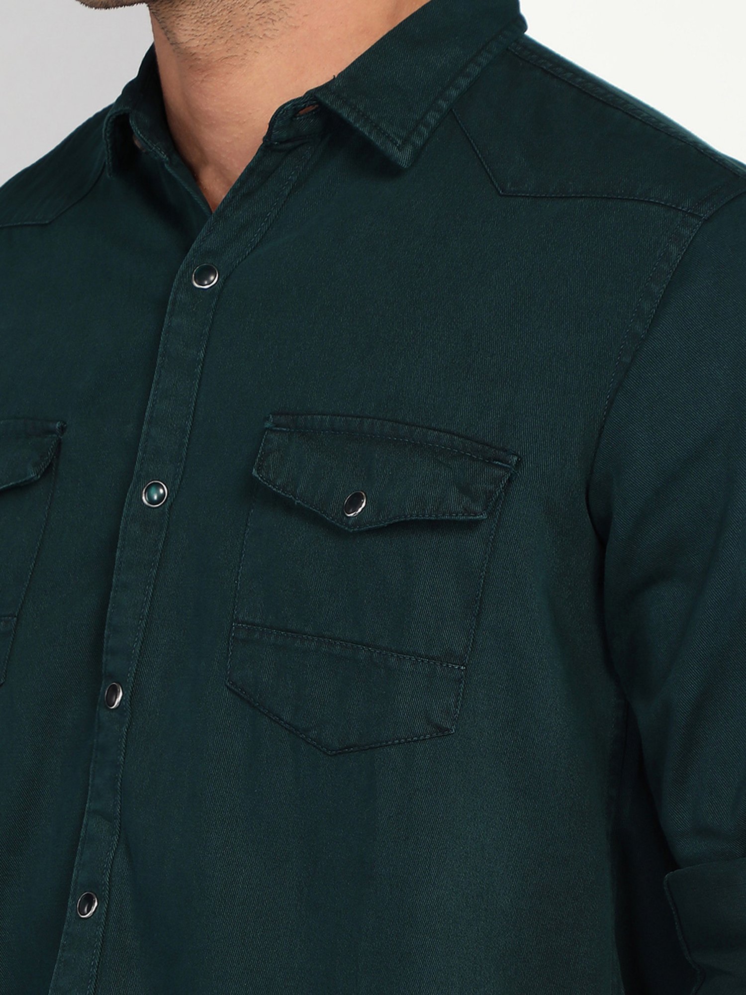 Spykar Blue Cotton Slim Fit Checks Shirt