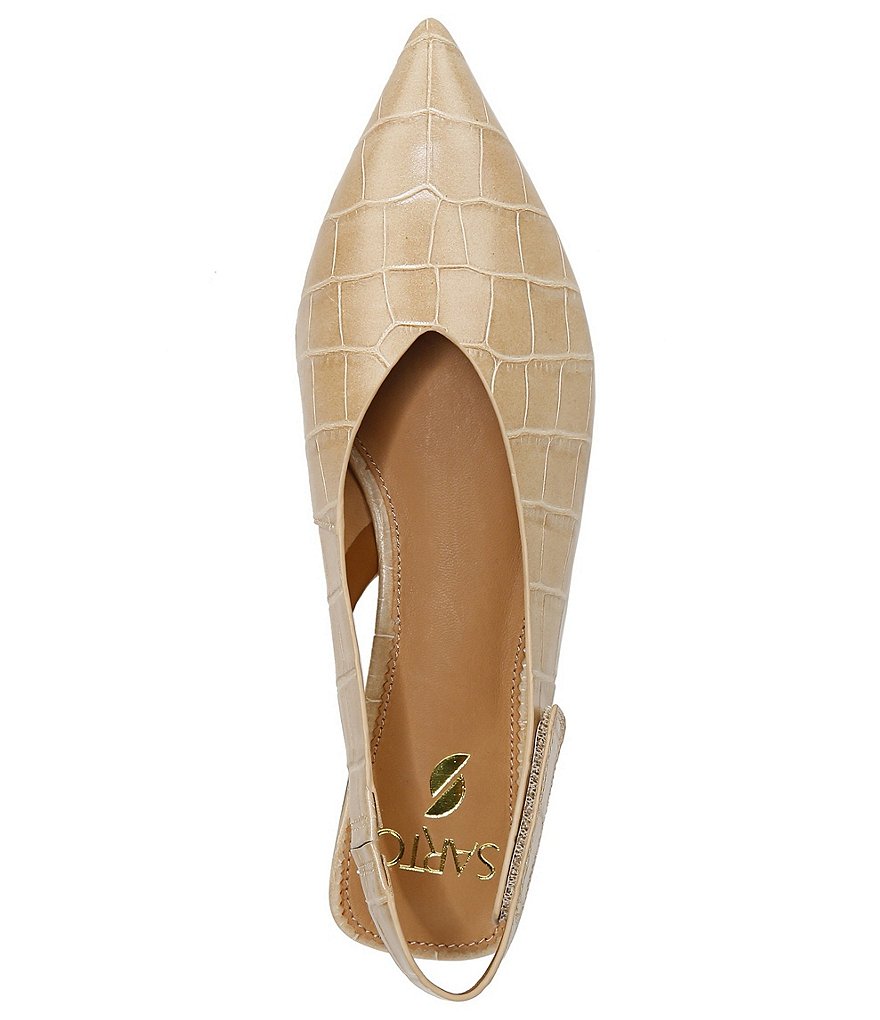 Sarto by Franco Sarto Grayson Croco Print Leather Slingback Flats
