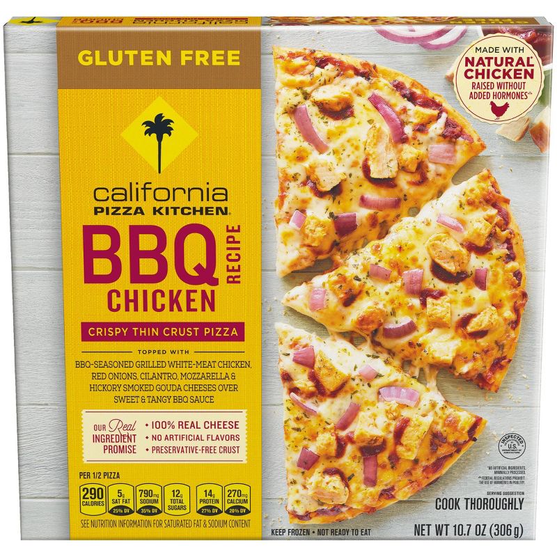 California Pizza Kitchen Gluten Free Crispy Thin Crust BBQ Recipe Chicken Frozen Pizza - 10.7oz