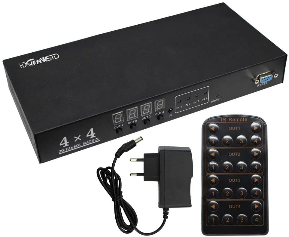 4x4 Sdi Matrix Switcher Supports HD-SDI, SD-SDI and 3G-SDI Signals (4 Input, 4 outputs)