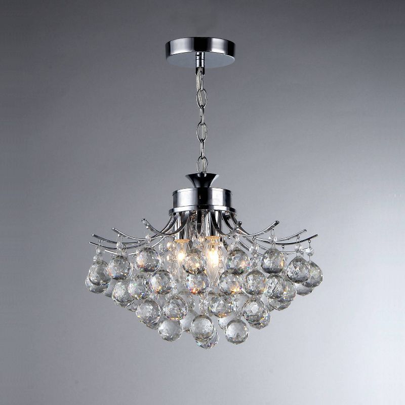 15" x 15" x 7" Roman Crystal 3 Light Chrome Chandelier Silver - Warehouse of Tiffany