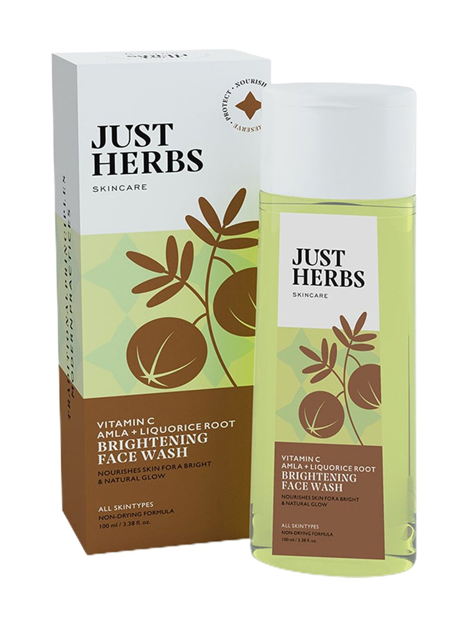 JUST HERBS Vitamin C Amla + Liquorice Root Brightening Face Wash - 100 ml