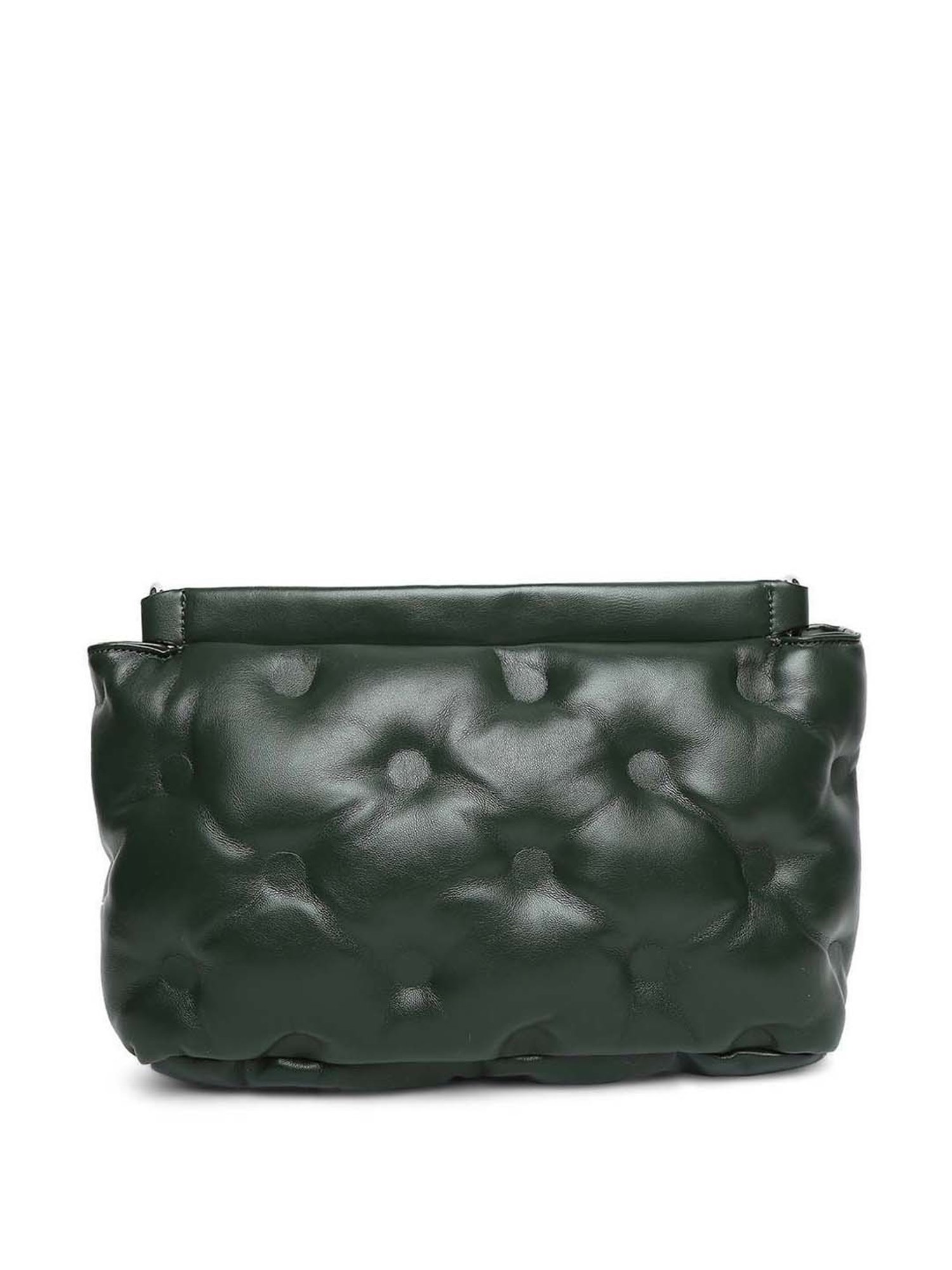 Marina Galanti Green Textured Medium Sling Handbag
