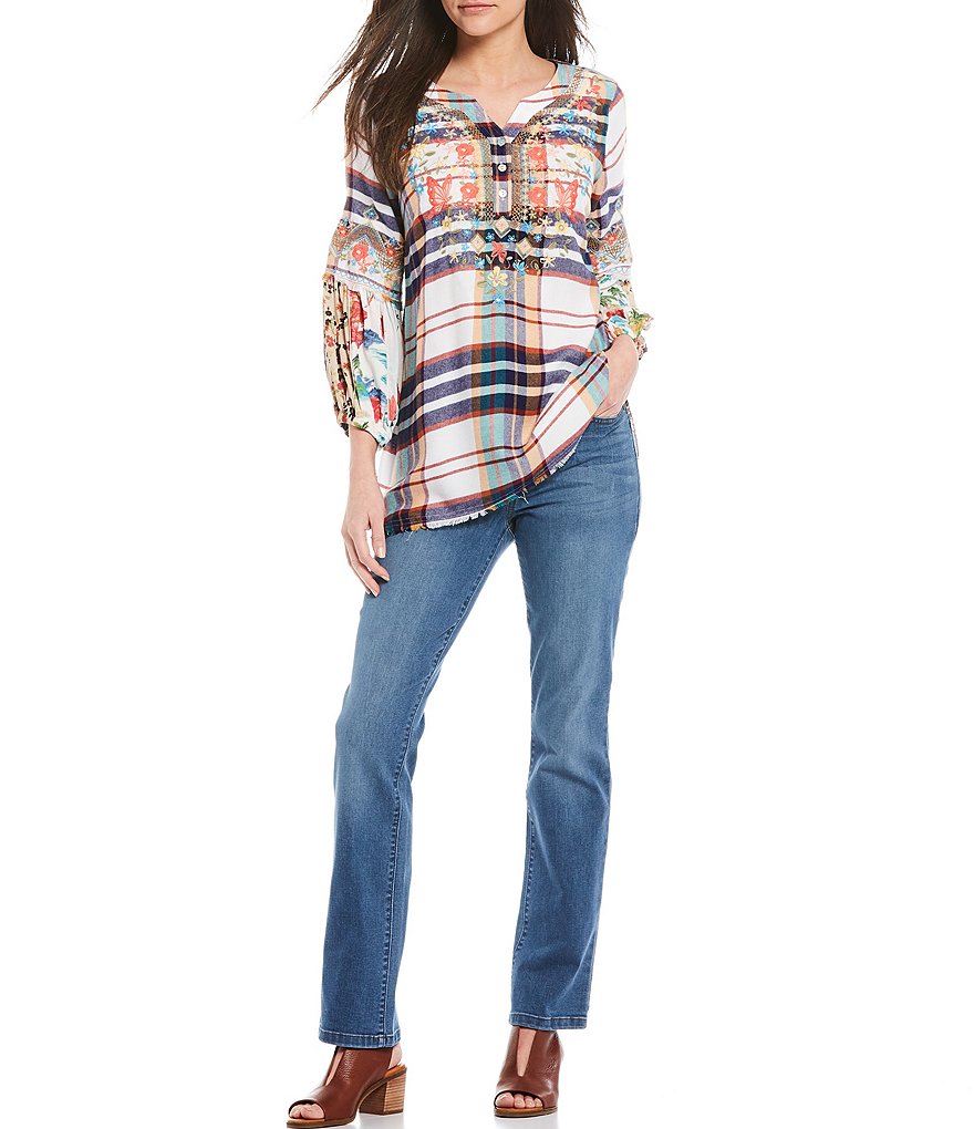 Code Bleu Petite Size F'AB Body Sculpt Straight Leg Jeans