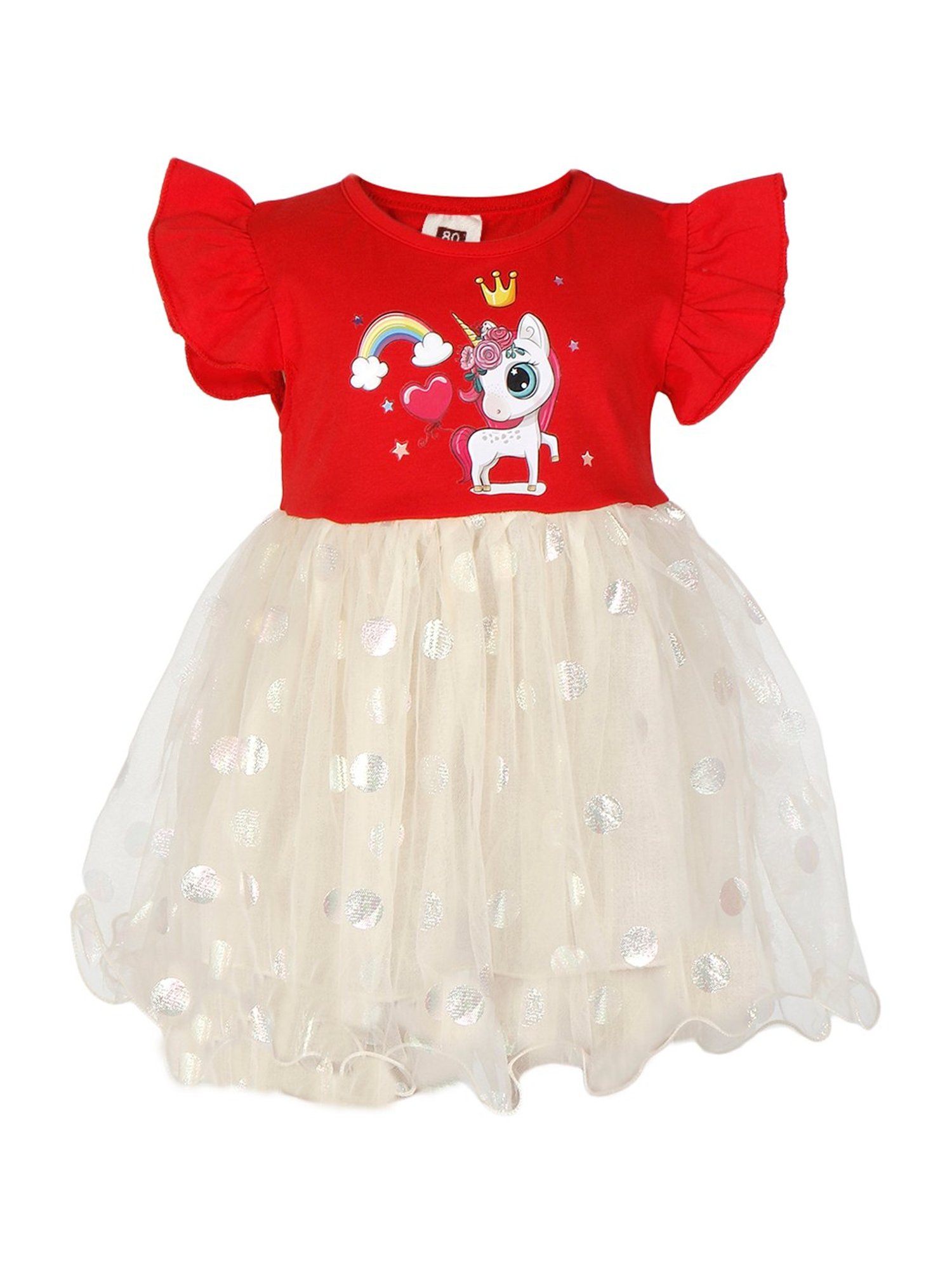 Passion Petals Kids Red Printed Dress