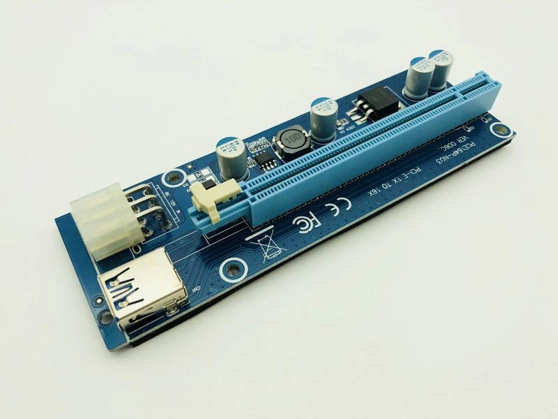 50PCS VER 006C PCI-E PCI E Express 1X to 16X Riser Card USB 3.0 Cable SATA to 6Pin Power Cable 60CM for BTC Bitcoin Miner Mining