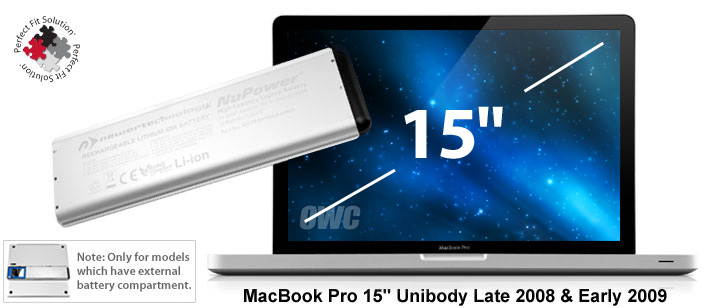 Newer Tech Nwtbap15mbu54rs Macbook Pro(r) 15 Unibody Replacement Battery