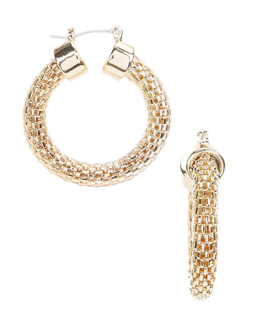 Mesh Chain Hoop Earrings