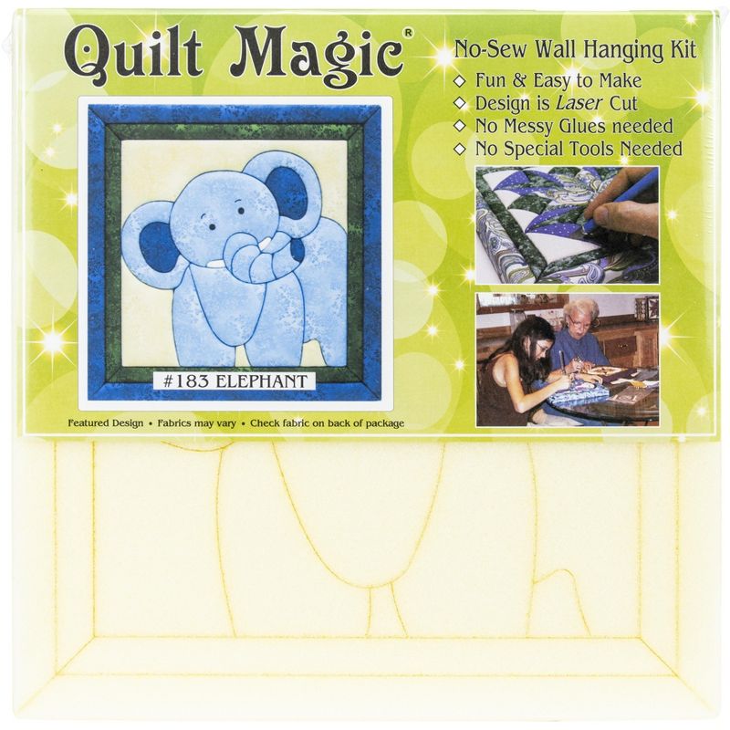 Quilt-Magic No Sew Wall Hanging Kit-Elephant