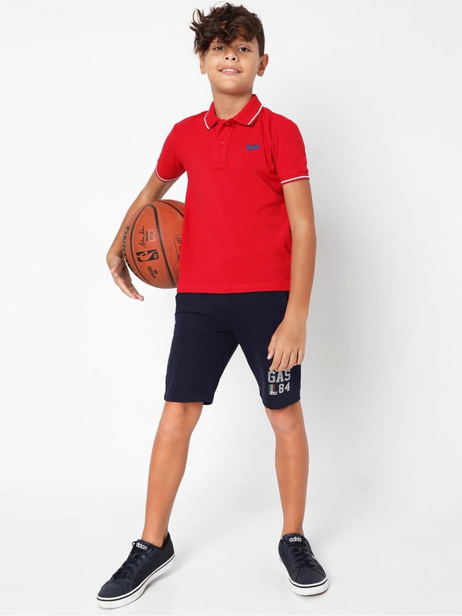 Gas Kids Red Slim Fit Polo T-Shirt
