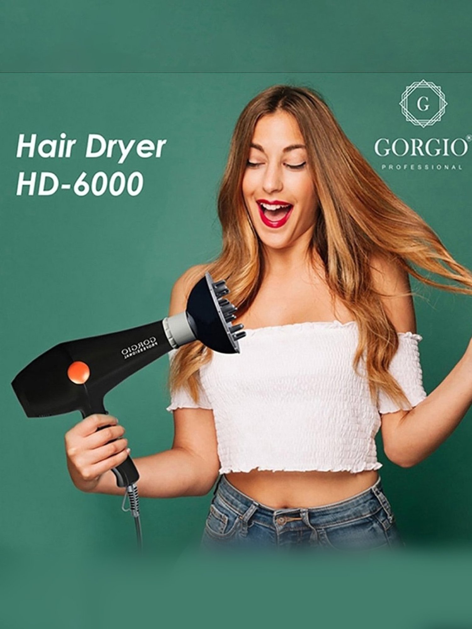 Gorgio Professional HD6000 3000W Hair Dryer (Black)