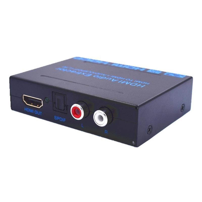 HDMI to HDMI & Optical SPDIF+RCA L/R 4K Audio Converter Splitter HD Display Audio Digital to Analog Adapter US/EU Plug DC 5V