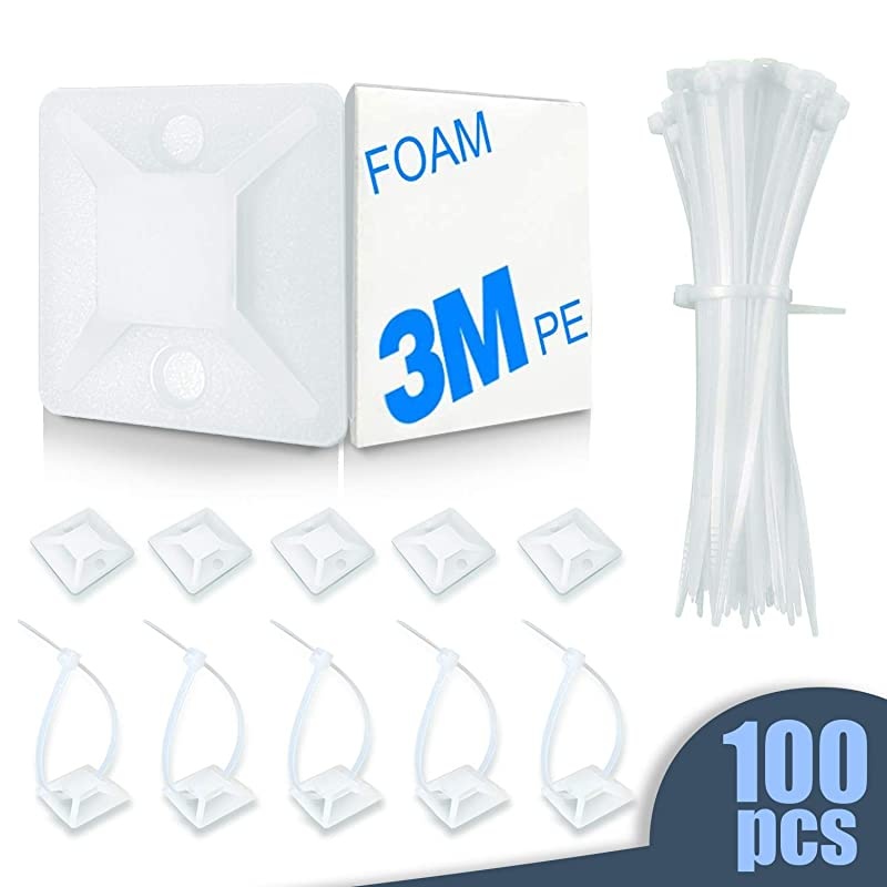 Tie MountZip Tie AdhesiveBacked Mounts stick on wire holder Screw Hole Anchor Wire Tie Base Holders