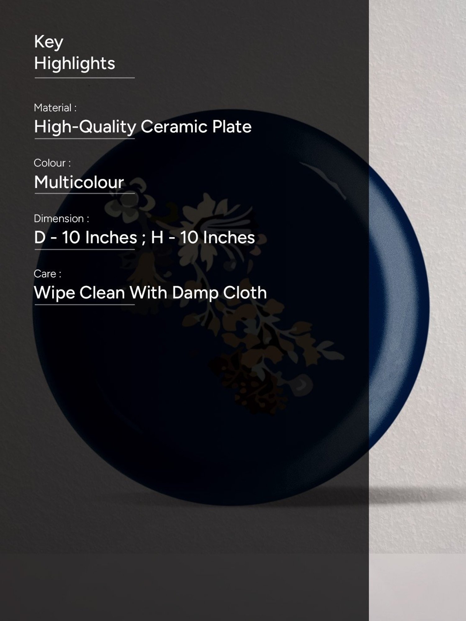 Nestroots Classic Flower Multicolor Porcelain Wall Plate