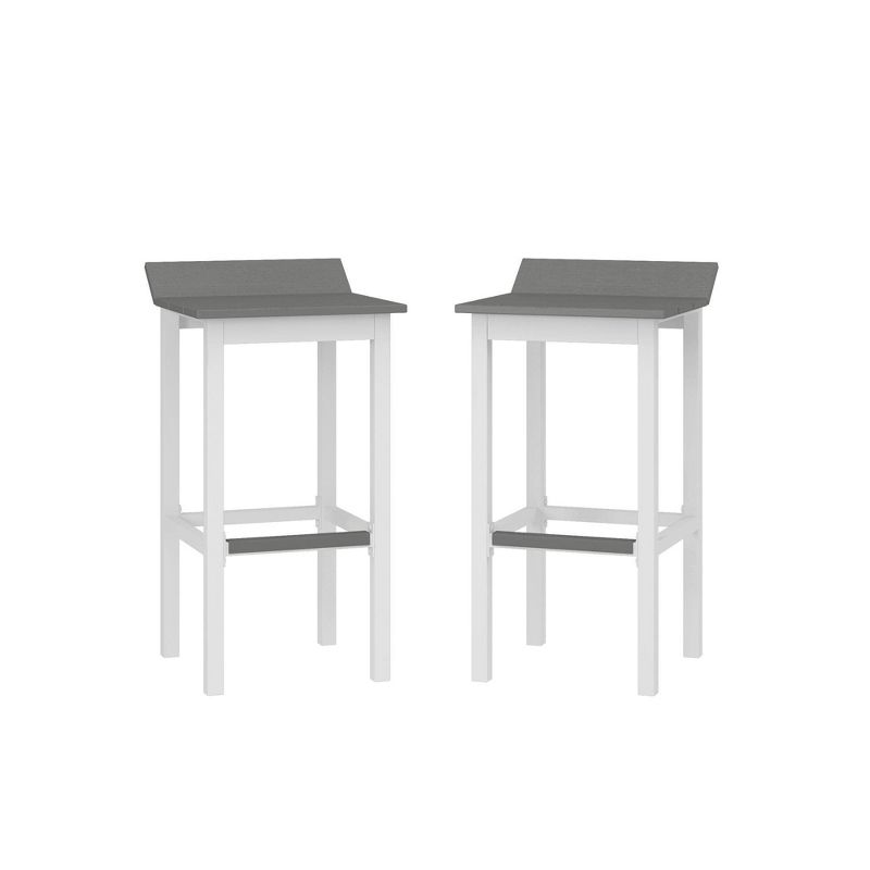 Ariesa 2pk Outdoor Bar Stools - White & Gray - CosmoLiving