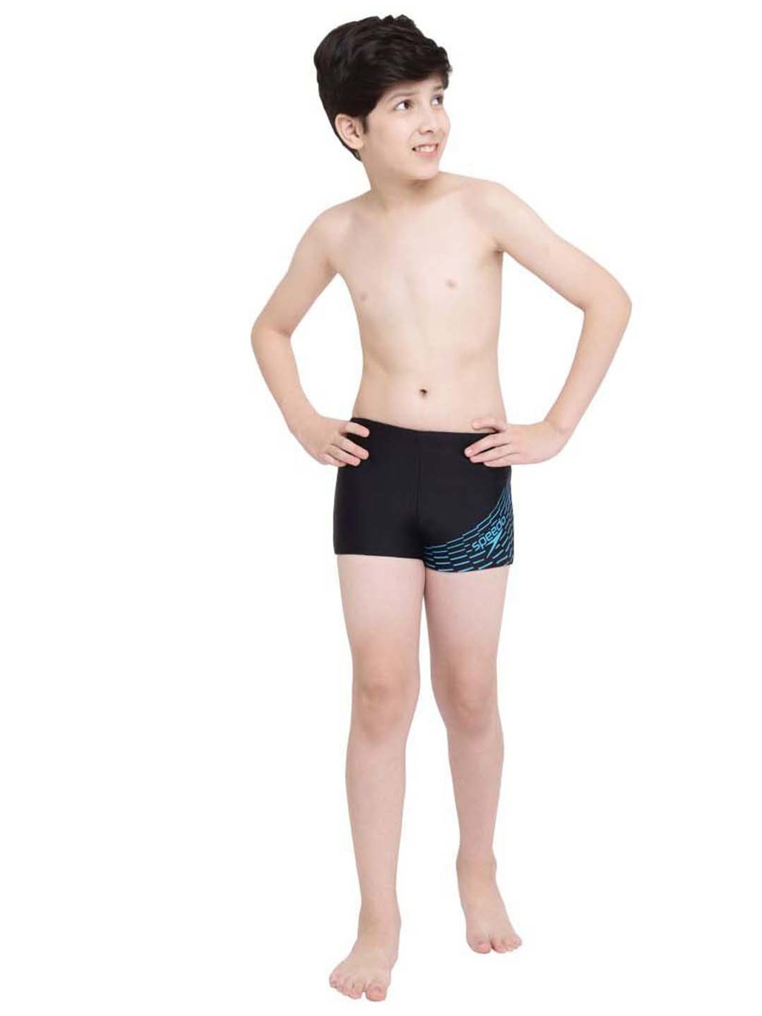 Speedo Kids Medley Black & Blue Printed Shorts