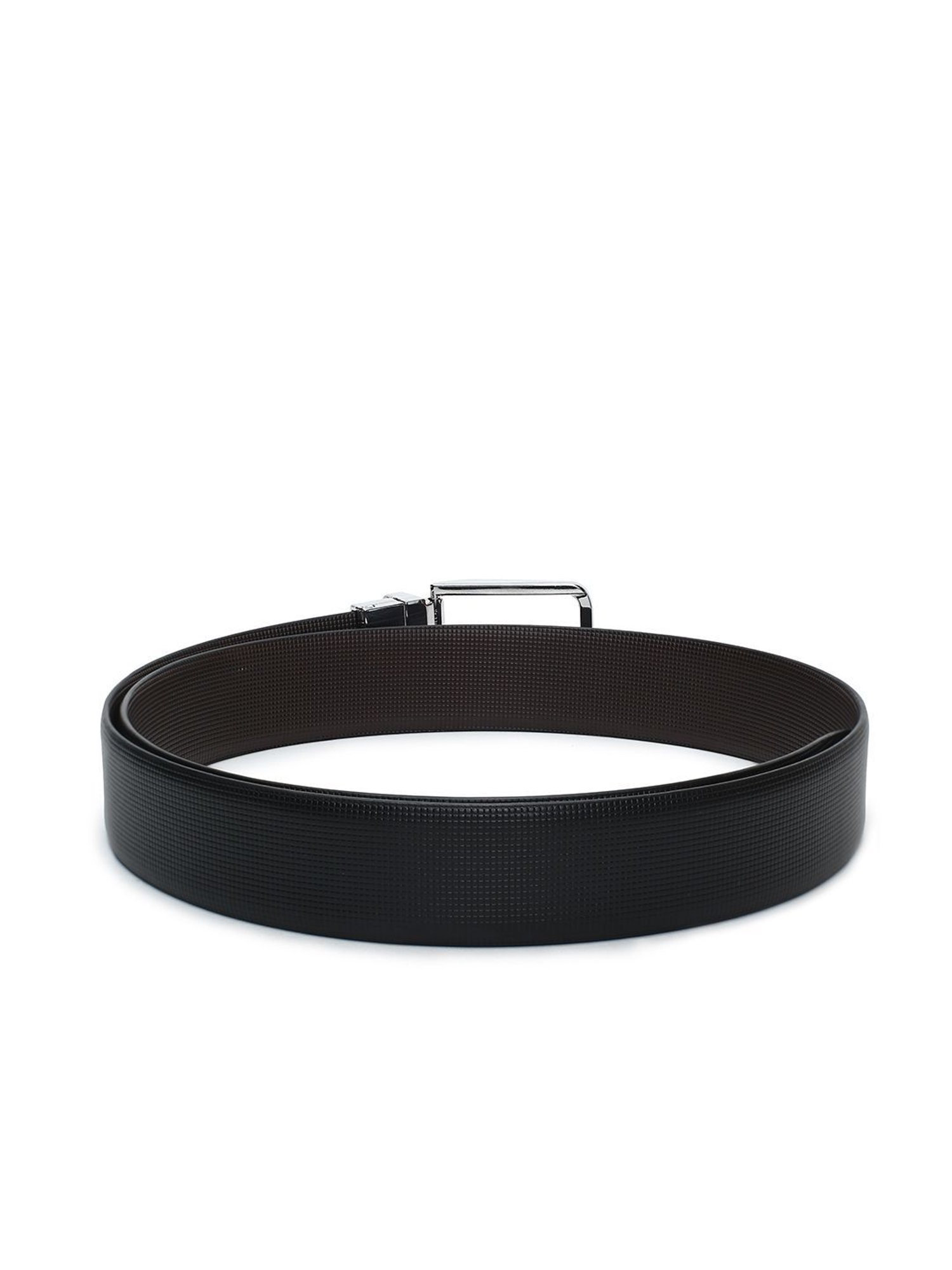 Crusset Black Leather Formal Belt for Men