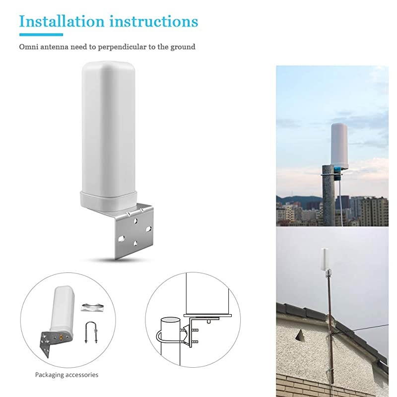 36dBi LTE Omnidirectional Antenna Outdoor for Mobile Signal Repeater External Use with SMAFemale