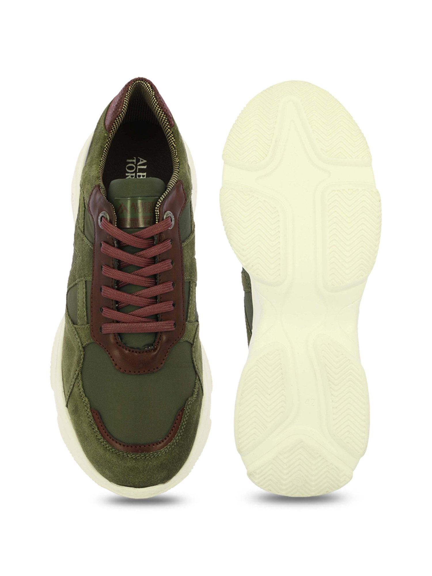 Alberto Torresi Men's Olive Running Shoes