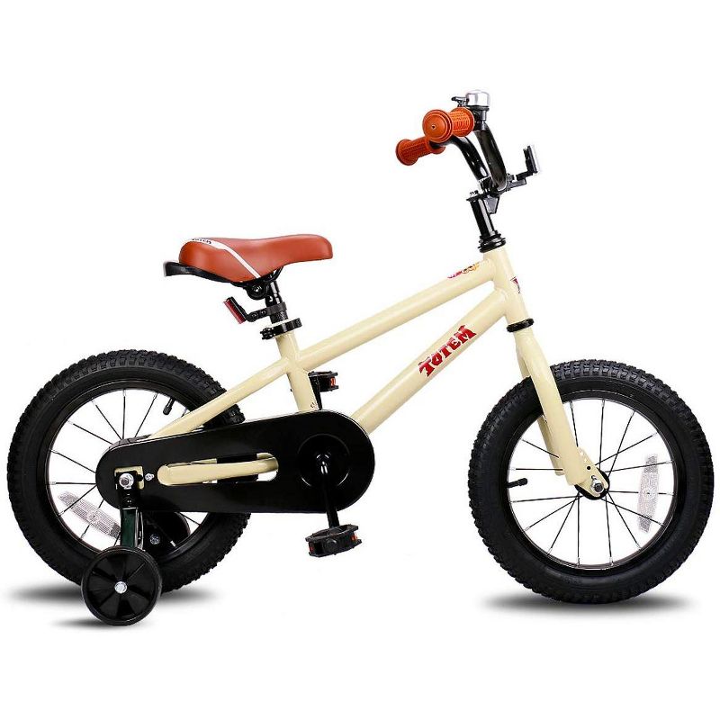 JOYSTAR Totem Series Premium Steel Body 18-Inch Kids Bike with Coaster Braking and Kickstand, Ivory