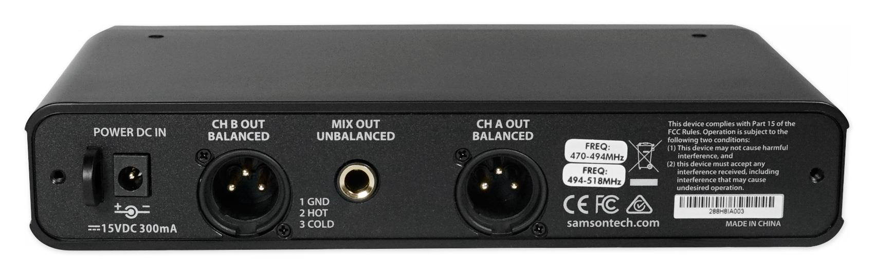 Samson Concert 288 Dual Beltpack UHF Wireless QE Fitness Headset Mics H Band