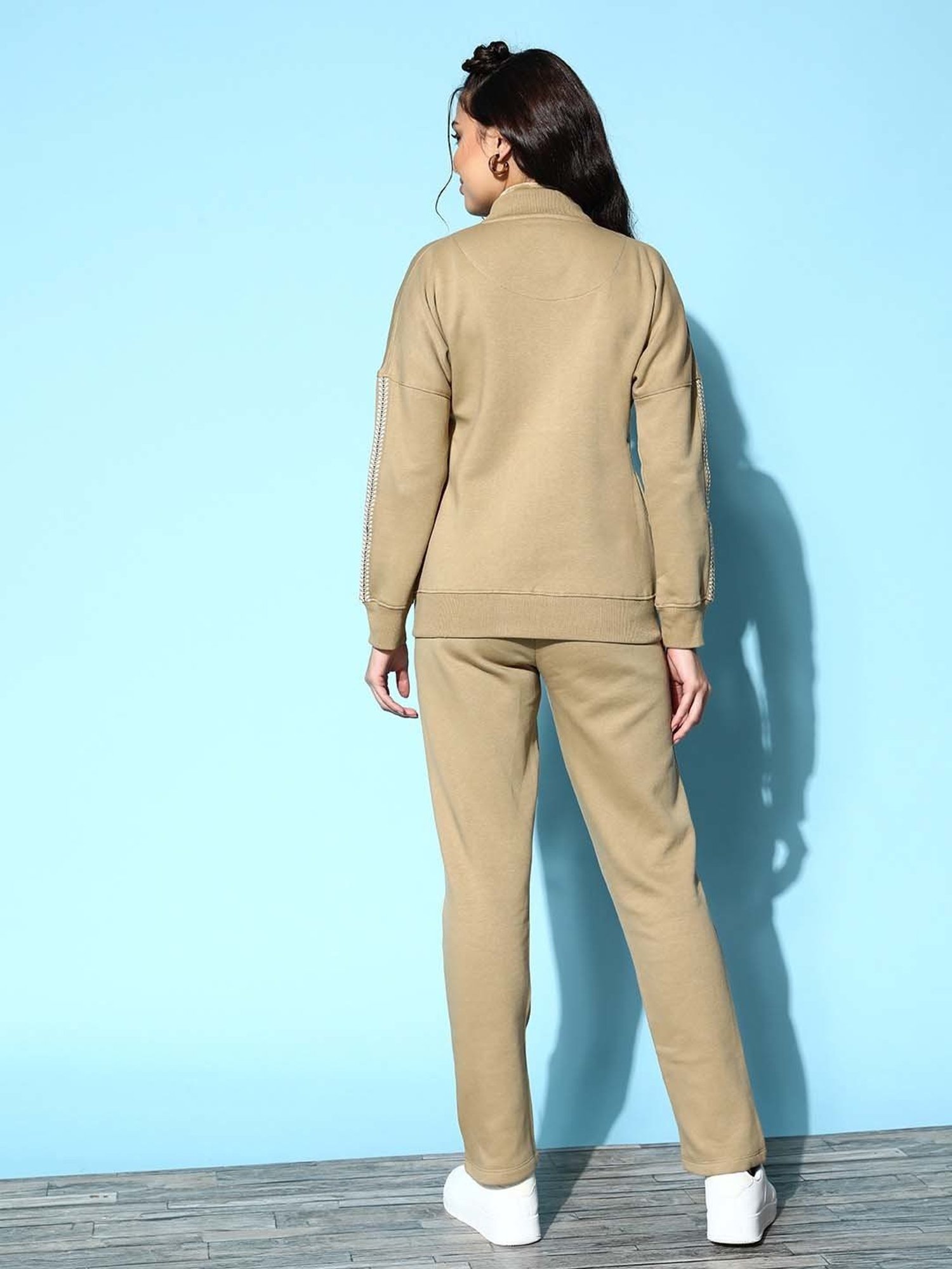 Sweet Dreams Herb Green Printed Sports Jacket Pants Set