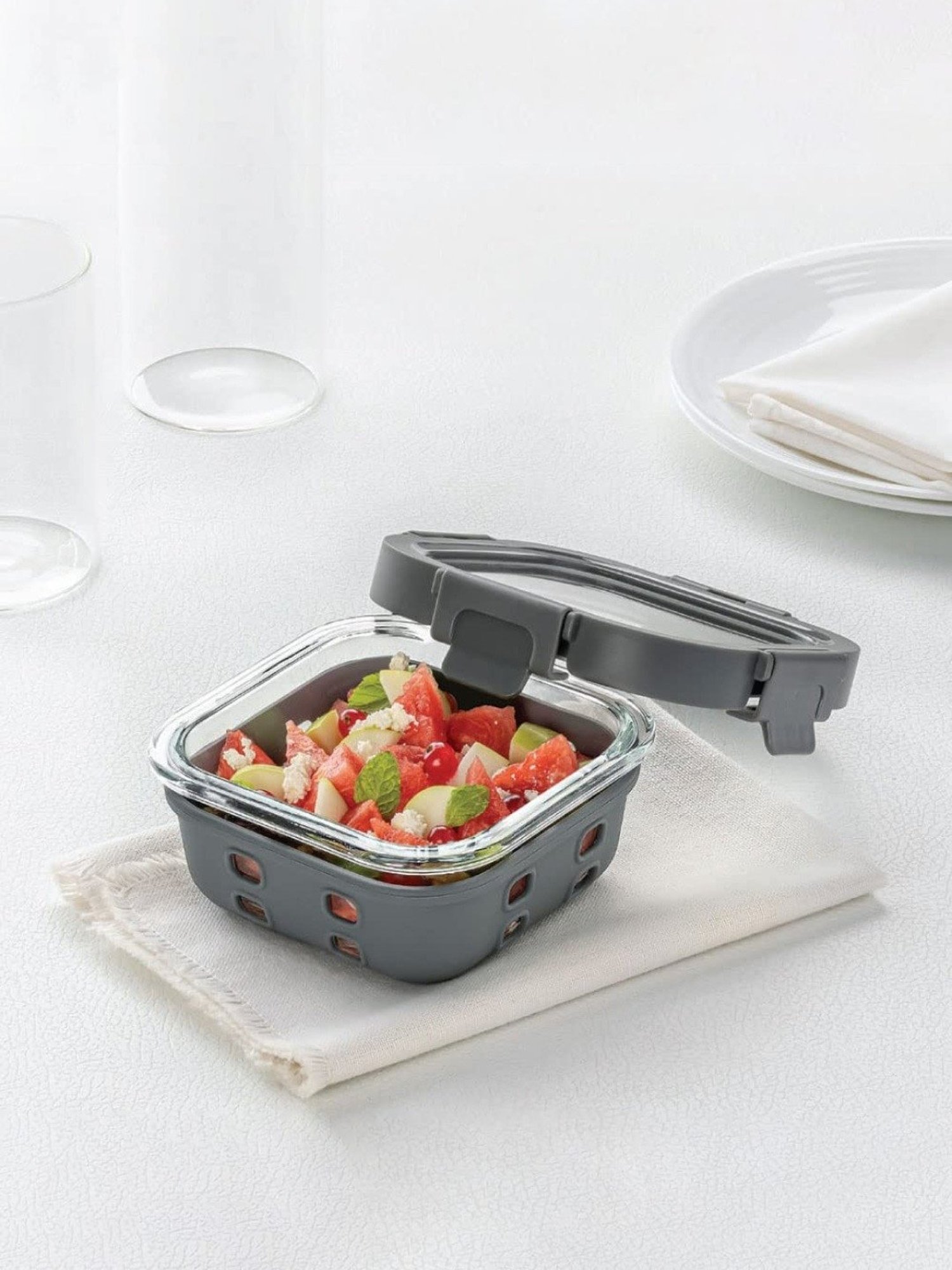 Borosil Transparent Glass Containers (320 ml)