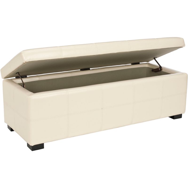 Maiden Tufted Storage Bench Lg - Flat Cream - Safavieh
