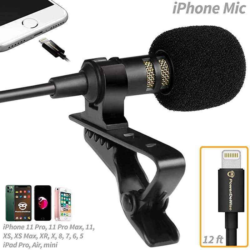 Lavalier Microphone Compatible with iPhone 7 7 Plus 8 8 Plus X XR XS XS Max 11 11 Pro 11 Pro Max