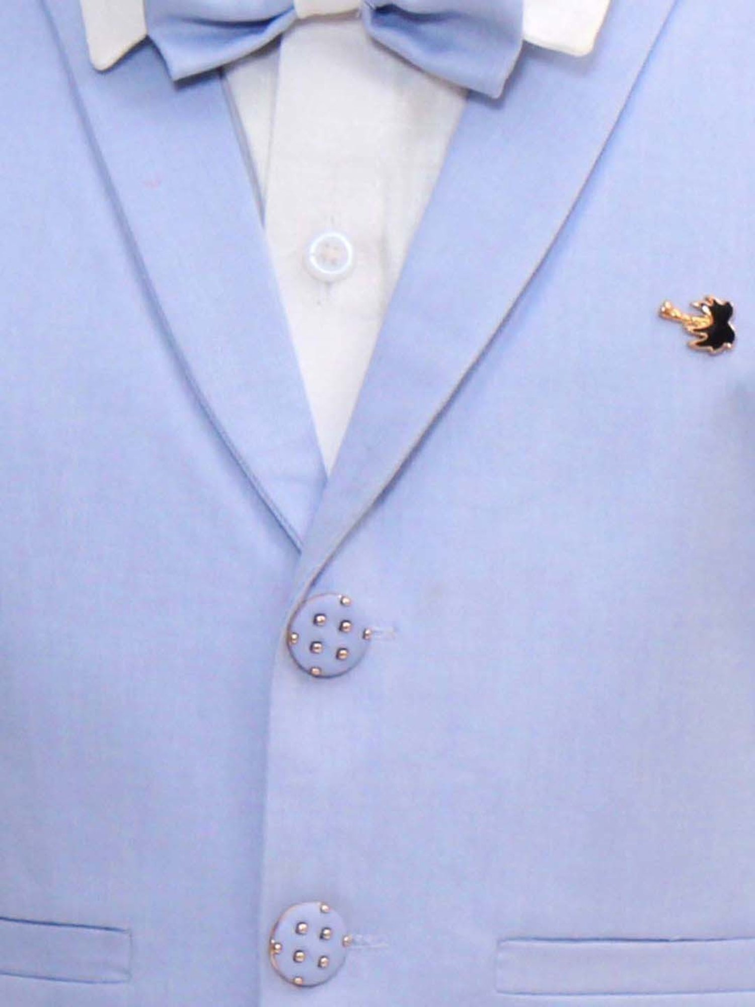 Fourfolds Boys Blue Solid Full Sleeves Clothing Set