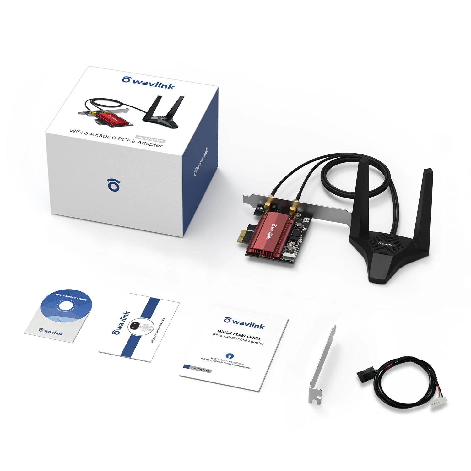 Wavlink AX WiFi 6 PCIe WiFi Adapter Bluetooth5.1 for Desktop PC 3000Mbps Intel WiFi 6 AX200 Dual Band PCI Express Network Card