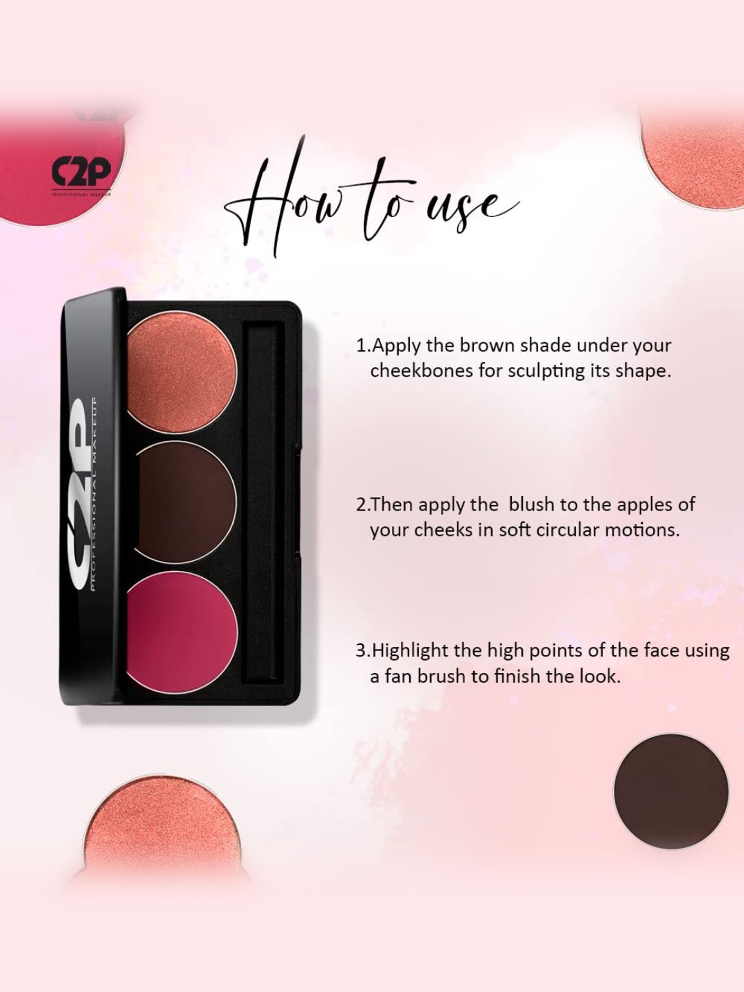 C2P PROFESSIONAL MAKEUP Trio_2 Face Palette - 13 gm