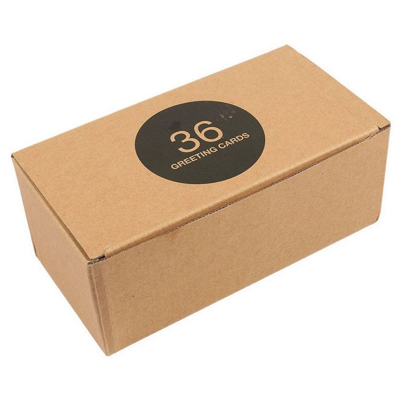 36-Pack Merry Christmas Greeting Cards Bulk Box Set - Winter Holiday Xmas Greeting Cards with Yuletide Elements, Envelopes Included, 4 x 6 inches