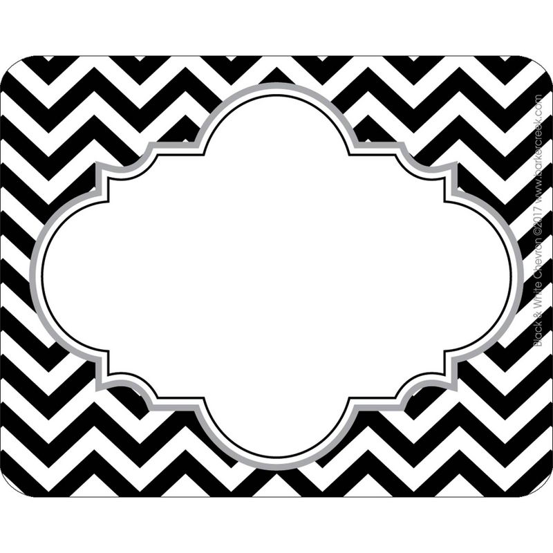 Barker Creek 81pc Chevron Black Tie Affair Nametag and Name Plate Set