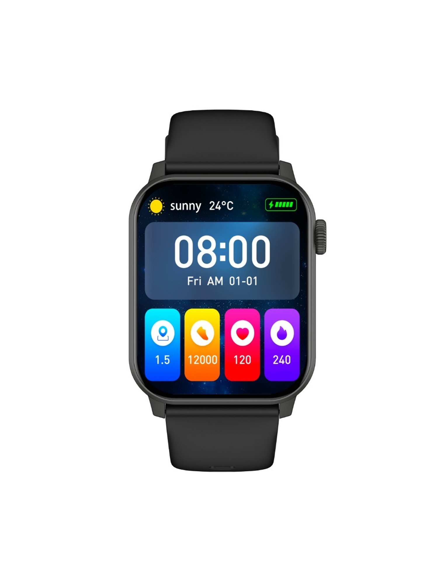 MINIX Spark BT Calling smartwatch with 1.69" HD Display, 330 mAh Battery, Extra Metal Strap, Black