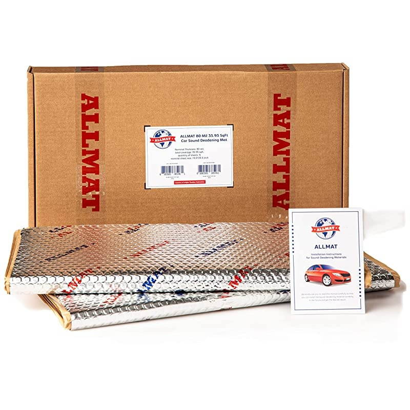 80 mil 36 sqft Car Sound Deadening Mat, Waterproof Auto Foil Installation, Sound Dampening Insulator