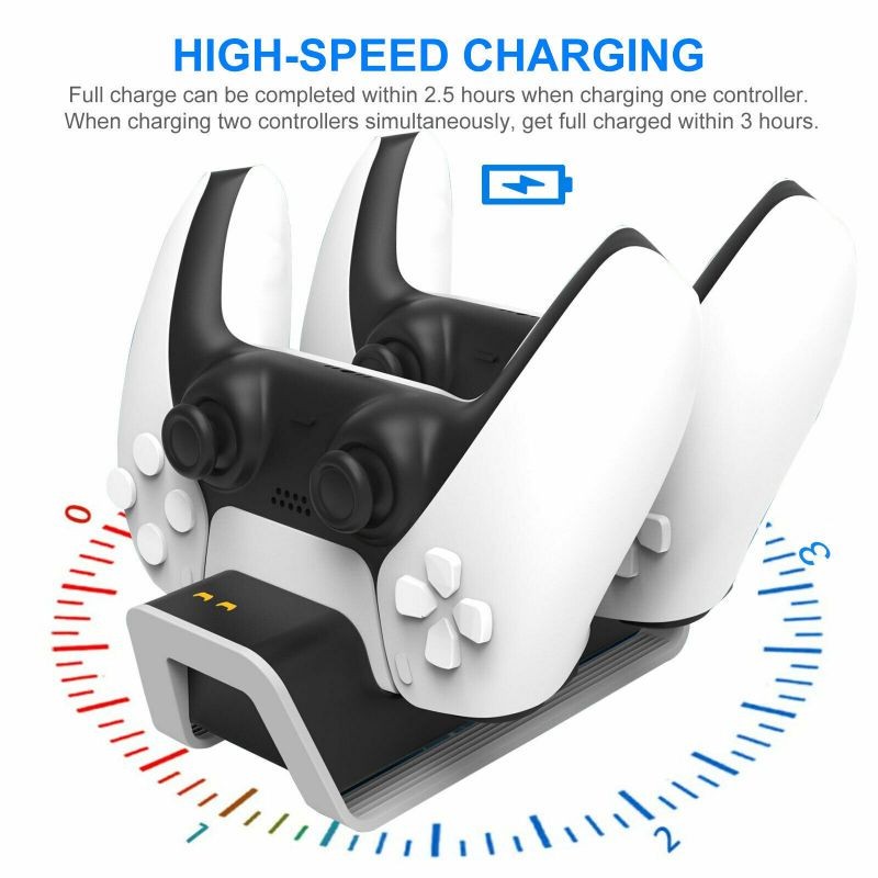 For  PS5 Controller DualSense LED Charging Dock Ston Fast Charger Stand