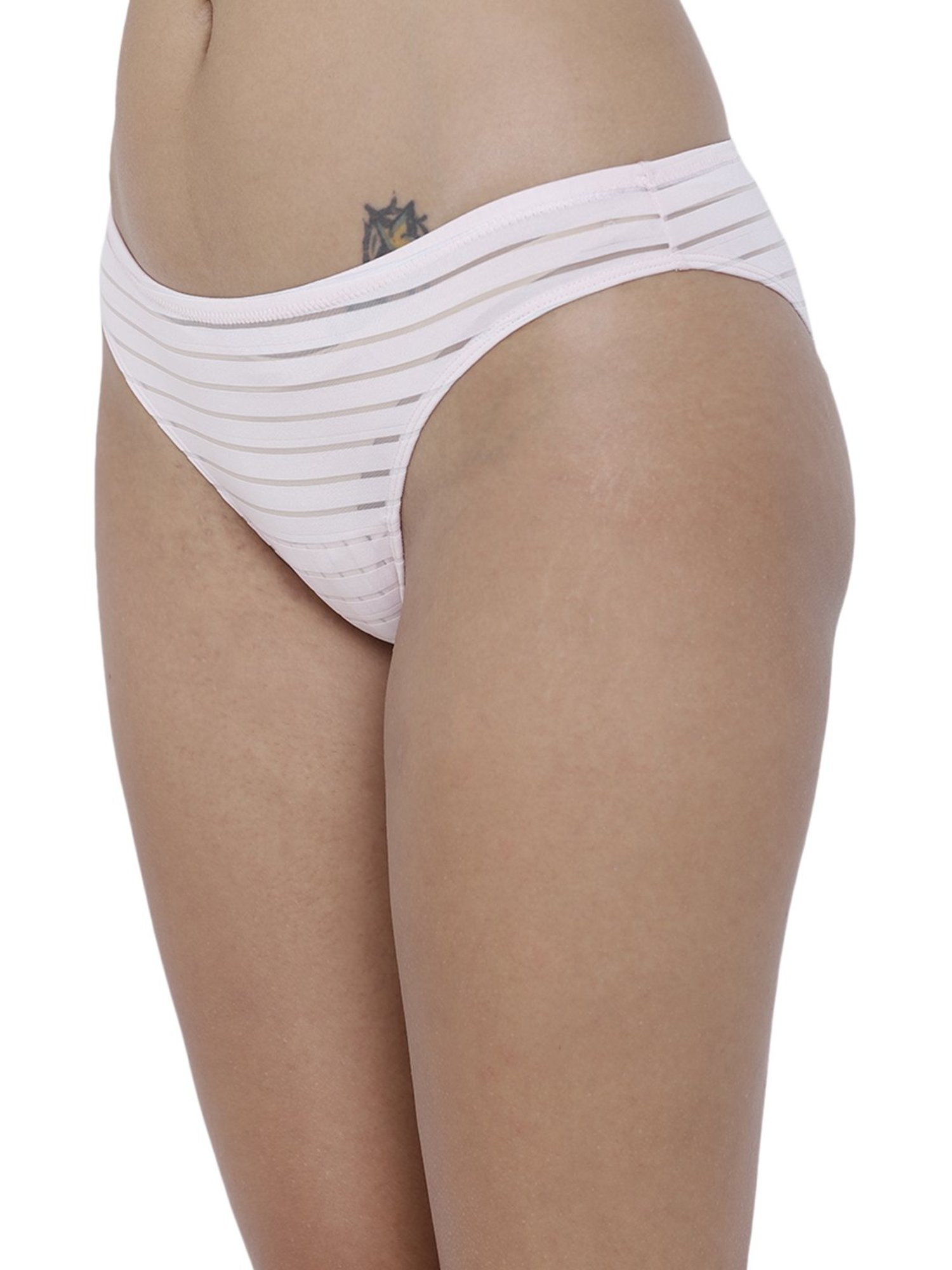 BASIICS by La Intimo Rose Quartz Striped Bikini Panty