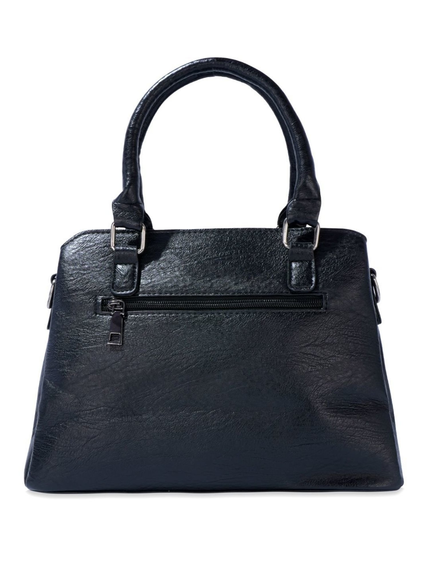Luvoksi Black Textured Large Satchel Handbag