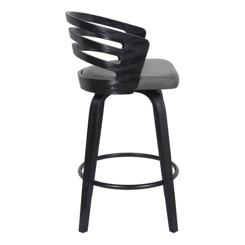 30" Jayden Bar Height Swivel Barstool Black/Gray - Armen Living