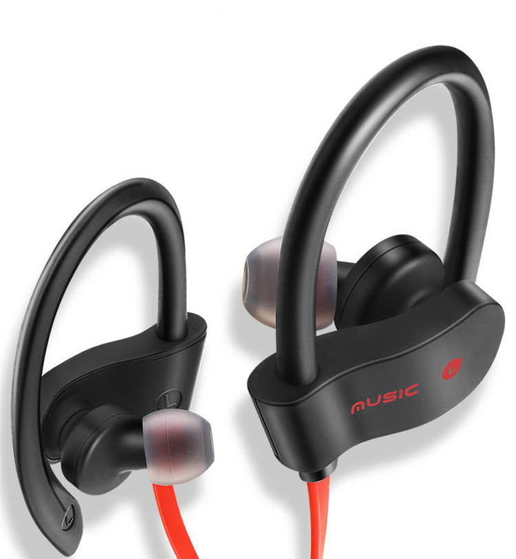 Headphones waterproof HD High Definition Sound Quality noise reduction Noise Isolation Headsets for Laptop, Mac, iPhone and Most Android Phones Red and Black RJ-56S-R