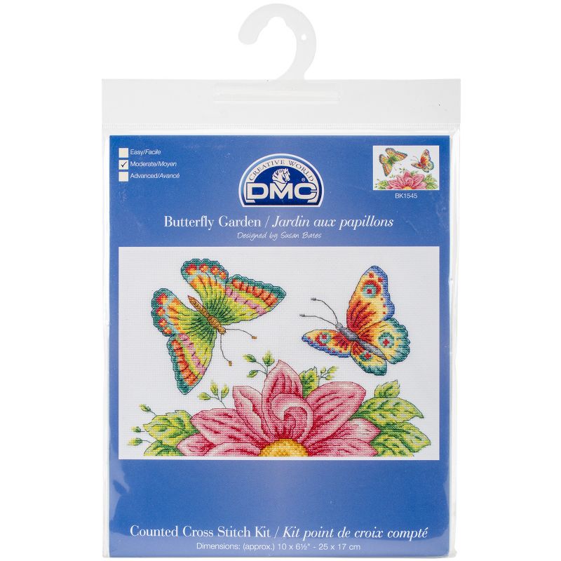DMC Counted Cross Stitch Kit 10"X6.5"-Butterfly Garden (14 Count)