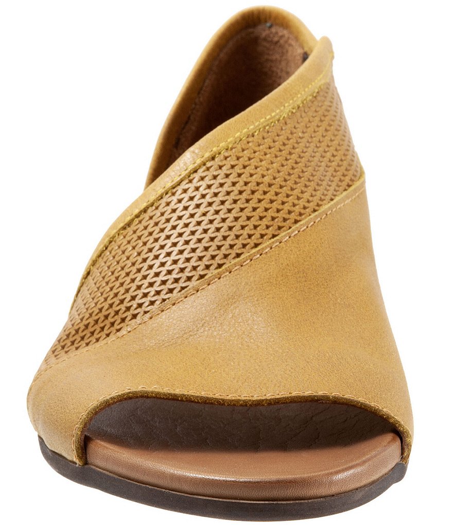 Bueno Tahiti Perforated Leather Asymmetrical Slip-On Sandals