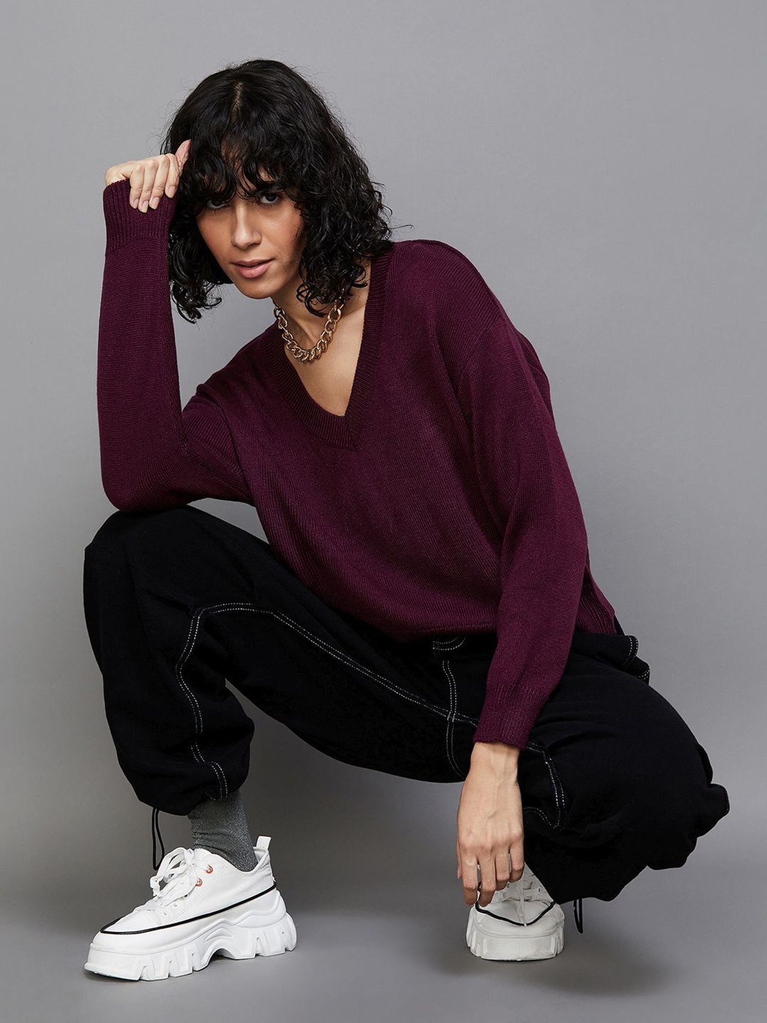 Ginger by Lifestyle Purple Reguler Fit Pullover