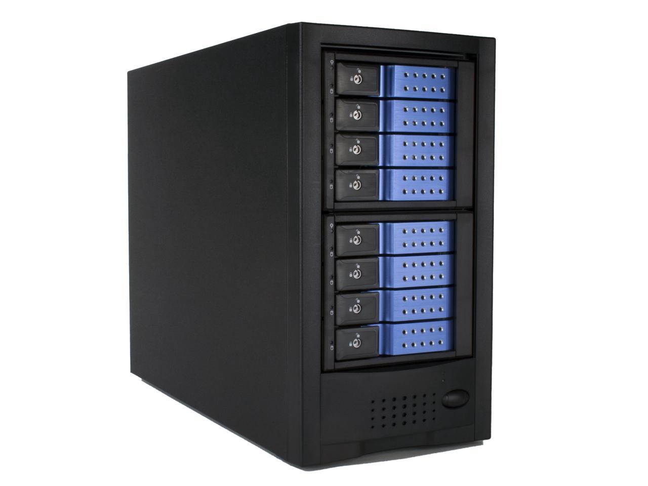 8 bay SAS / SATA JBOD Trayless Tower J0806T w/ 2 MiniSAS Cables