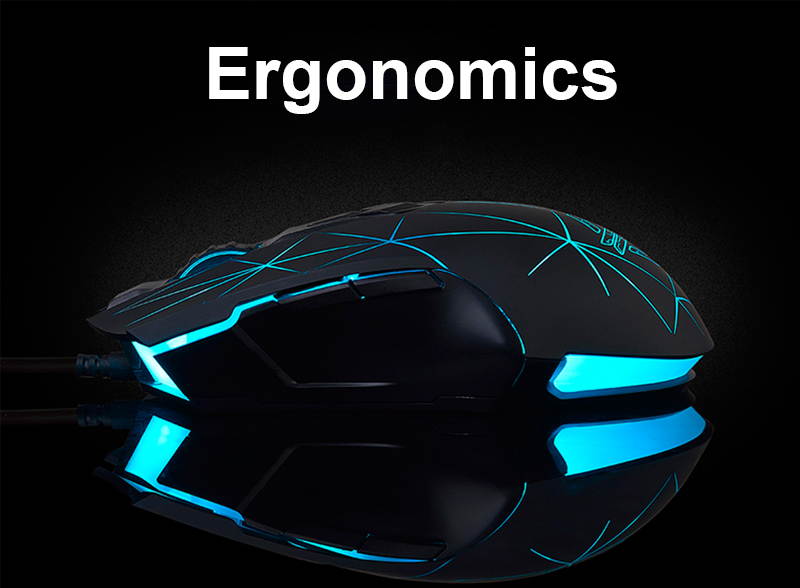 UrChoiceLtd&reg;USB Wired Mouse RGB Optical Ergonomics 7-Key 2400DPI Crack Athletics Gaming Mouse Laptop PC Computer Mouse