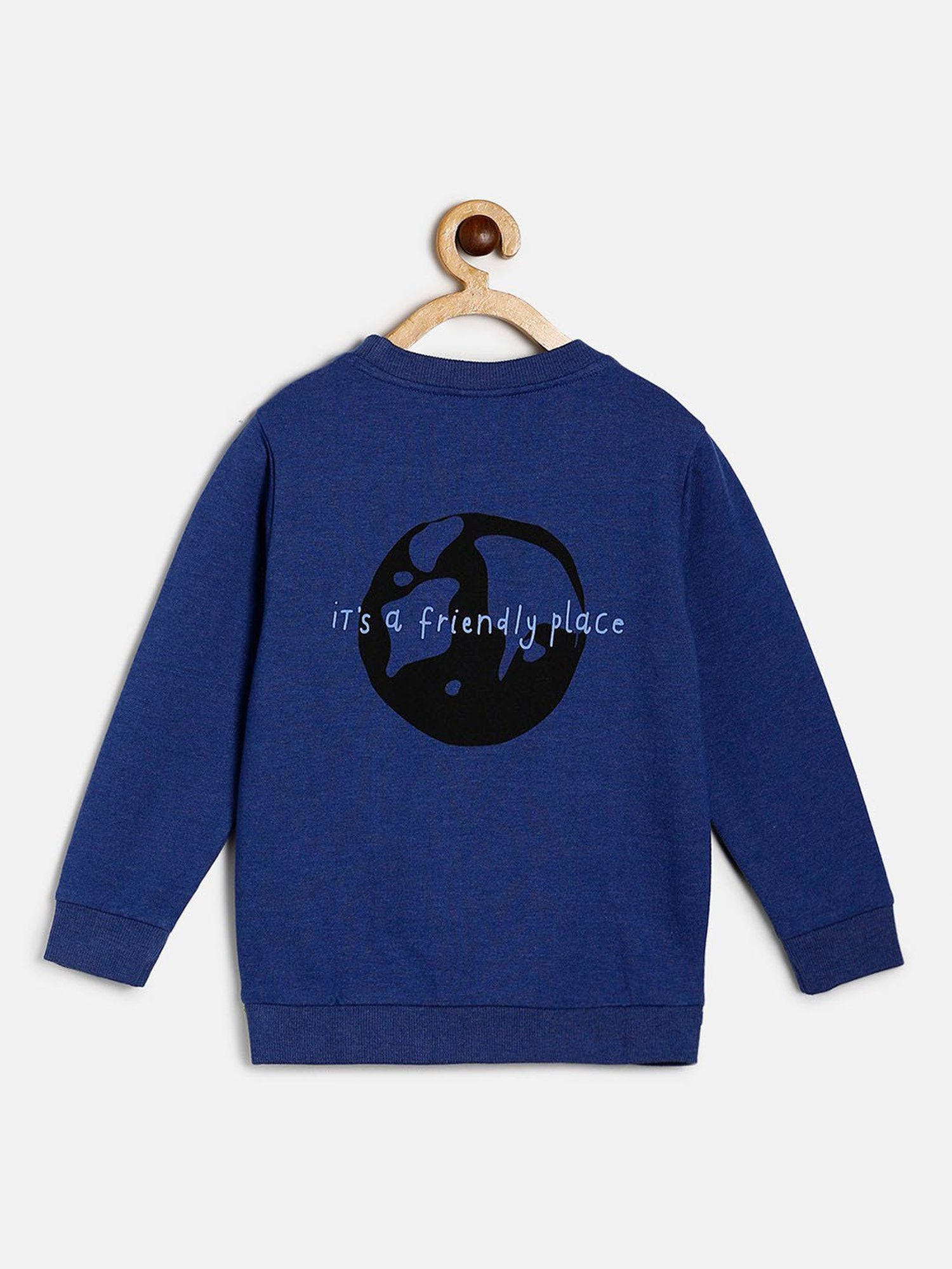 MINIKLUB Kids Blue Graphic Print Full Sleeves Sweatshirt