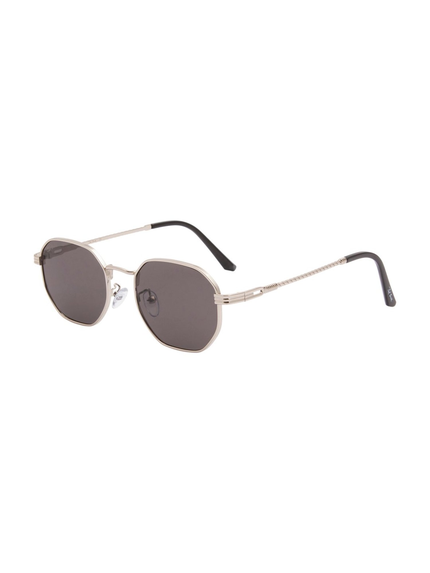 Ted Smith Dark Brown Hexagon UV Protection Unisex Sunglasses