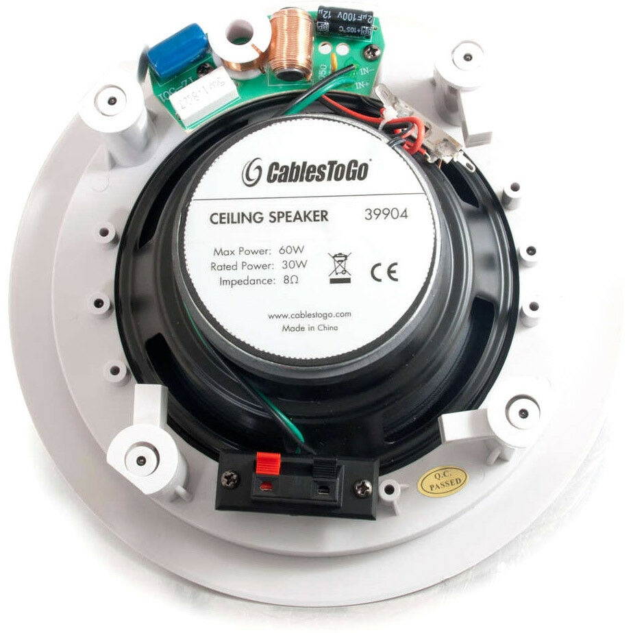 C2G 30 W RMS Speaker - 2-way - White - 90 Hz to 20 kHz - 8 Ohm -